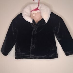 Matilda Jane‎ Black Faux Fur Coat size 4
